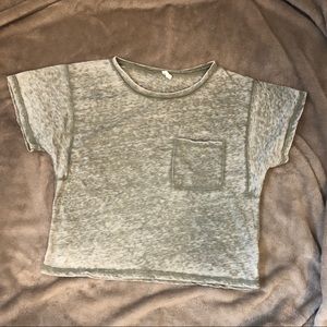 Like new Colorfast olive burnout crop t shirt